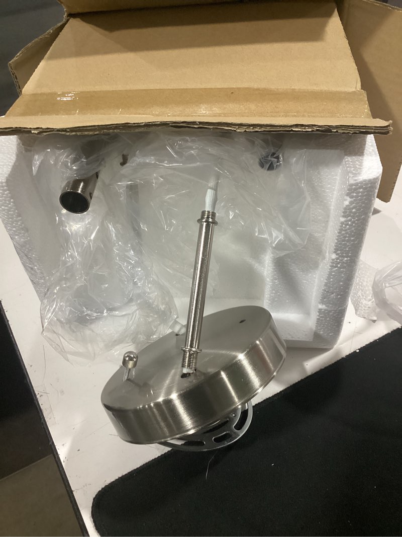 Condition photo showing New/Like New for 4-light bathroom light fixtures, brushed nickel modern vanity lights with milky white frosted glass shades, bathroom wall lamp for mirror kitchen living room brushed nickel & milky white glass 4-light