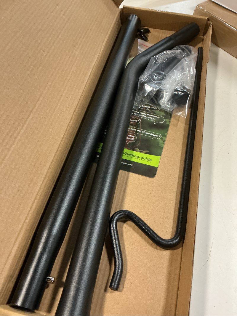 Condition photo showing New/Like New for kingsyard heavy duty wall mounted deck hook, 27"-39" adjustable metal plant wall hanger for hanging bird feeders, planters, lanterns, wind chimes, wall mounted 1 27"-39" wall mounted