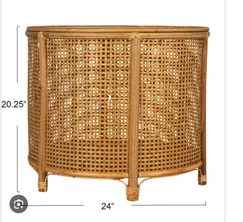 Creative Co-Op Round Bamboo and Rattan Accent Storage Table,  Brown Coffee Table