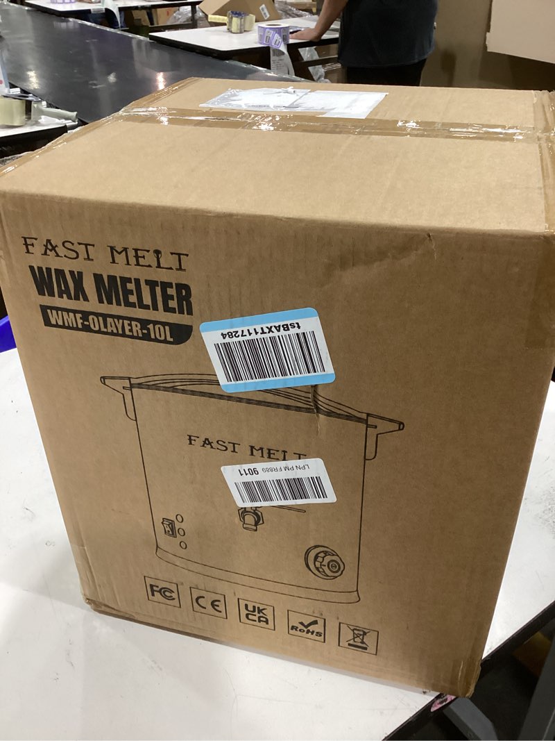 Condition photo showing As Is for FAST MELT 10L Electric Wax Melter Kit for Candle Making, 30-110 ? Digital Temp Control, Easy-Pour Spout, Heat Gun, Gloves & Measuring Cup, Professional Home Candle Business Starter Equipment