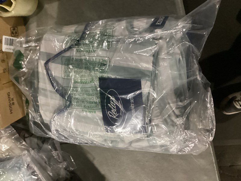 Condition photo showing item condition for Tommy Bahama - King Duvet Cover Set, Cotton Bedding with Matching Shams & Button Closure, All Season