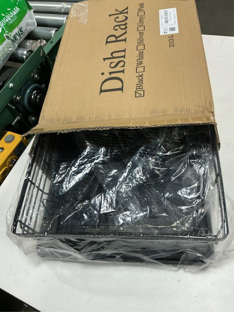 Condition photo showing Good Condition for sntd dish drying rack - extendable dish rack, large sink drying dish drainer for kitchen counter, stainless steel dish strainer with utensil holder (black)