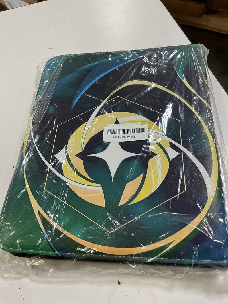 Condition photo showing New/Like New for binder for lorcana cards, premium 990-pocket trading card album 3-ring compatible with lorcana cards,tcg cards,other game cards-green green-990