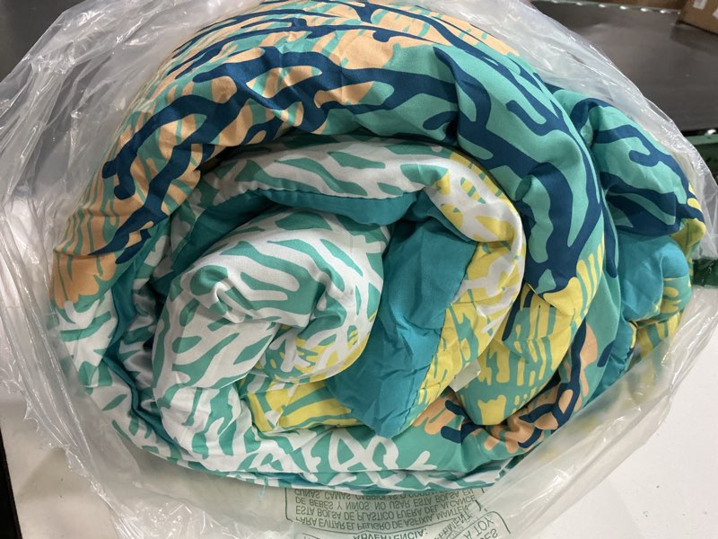 Condition photo showing As Is for tritard coastal comforter set full size 3 piece, soft beach themed comforter, ocean nautical lightweight bedding sets for all seasons, (1 reversible comforter and 2 pillow shams), 80''x90'', c3 coastal3 full