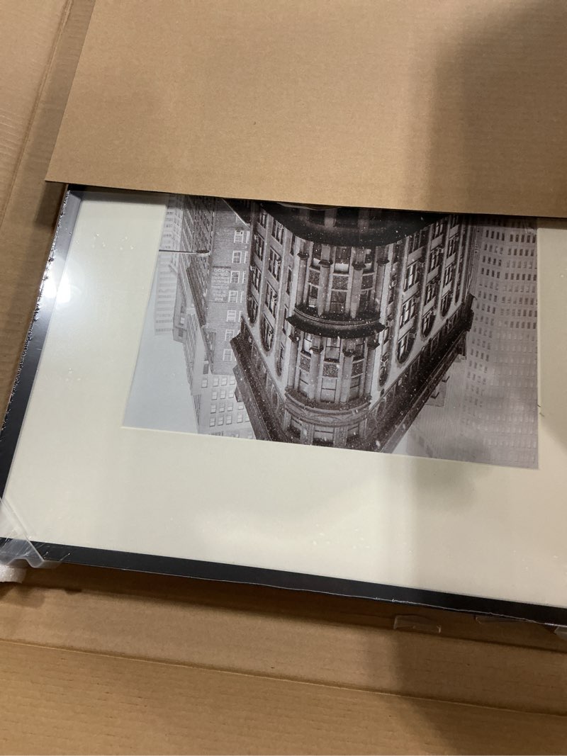 Condition photo showing New/Like New for art emotion aluminum picture frame with 2mm glass (black, 16x20 with 11x14 opening), hangers for vertical or horizontal display black 16x20 with 11x14 opening