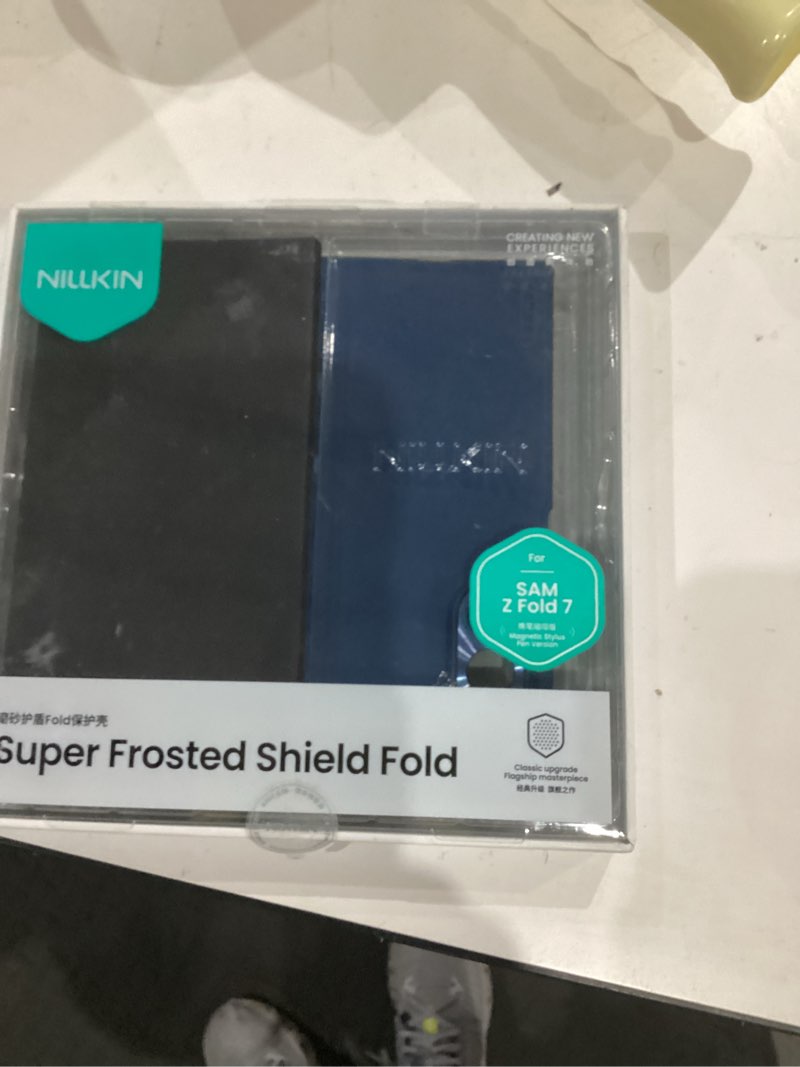 Condition photo showing New/Like New for Nillkin for Samsung Galaxy Z Fold 7 Case with S Pen Holder, [Compatible with MagSafe][Hinge Protection] HD Screen Protector Frosted Matte Texture Slim Fit Phone Case for Galaxy Z Fold 7 Blue Blue Galaxy Z Fold 7 with S Pen Holder