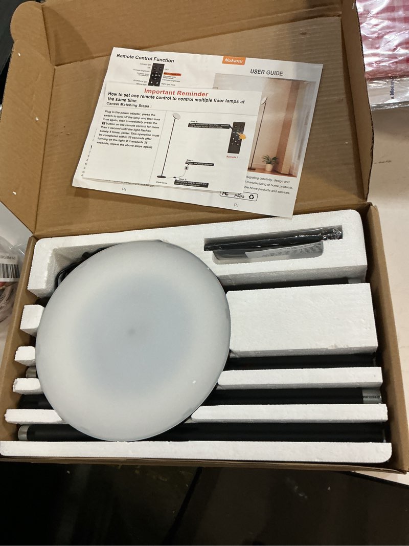 Condition photo showing Good Condition for dimmable floor lamp with remote?floor lamps for living room bedroom office?adjustable brightness (10%-100%)and color temperature (3000k- 6000k )?standing lamp tall lamp with foot switch (black)