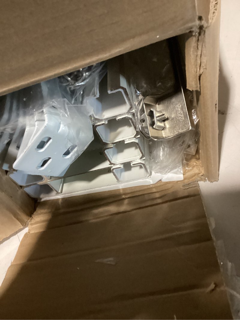 Condition photo showing Good Condition for Ceiling Curtain Track Set - Dual Track Ceiling Mount 10ft, Heavy-Duty Double Track Rails with Silent Slides, Room Divider Double Track System, Includes Hooks/Clips/Brackets, White