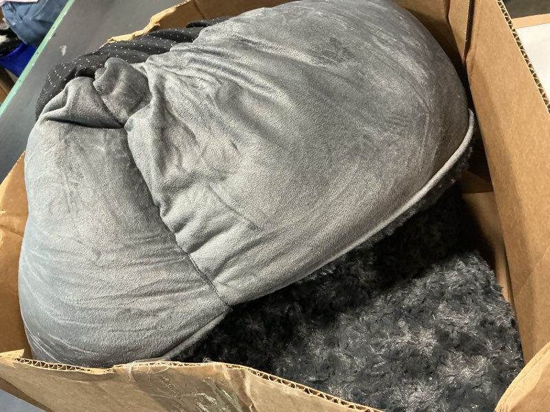 Condition photo showing As Is for joejoy rectangle dog bed for large medium small dogs - washable orthopedic sofa bed, soft breathable puppy & pet cuddler, durable calming dog bed with anti-slip bottom, multiple sizes, dark grey xl(35"x 25"x 10") dark grey