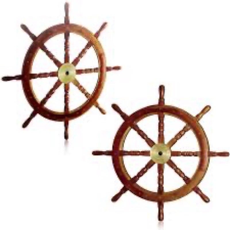 Tatuo 2 Pcs Ship Wheel Wall Decor Halloween Pirate Party Decorations Thin Flat Wooden Nautical Wall 