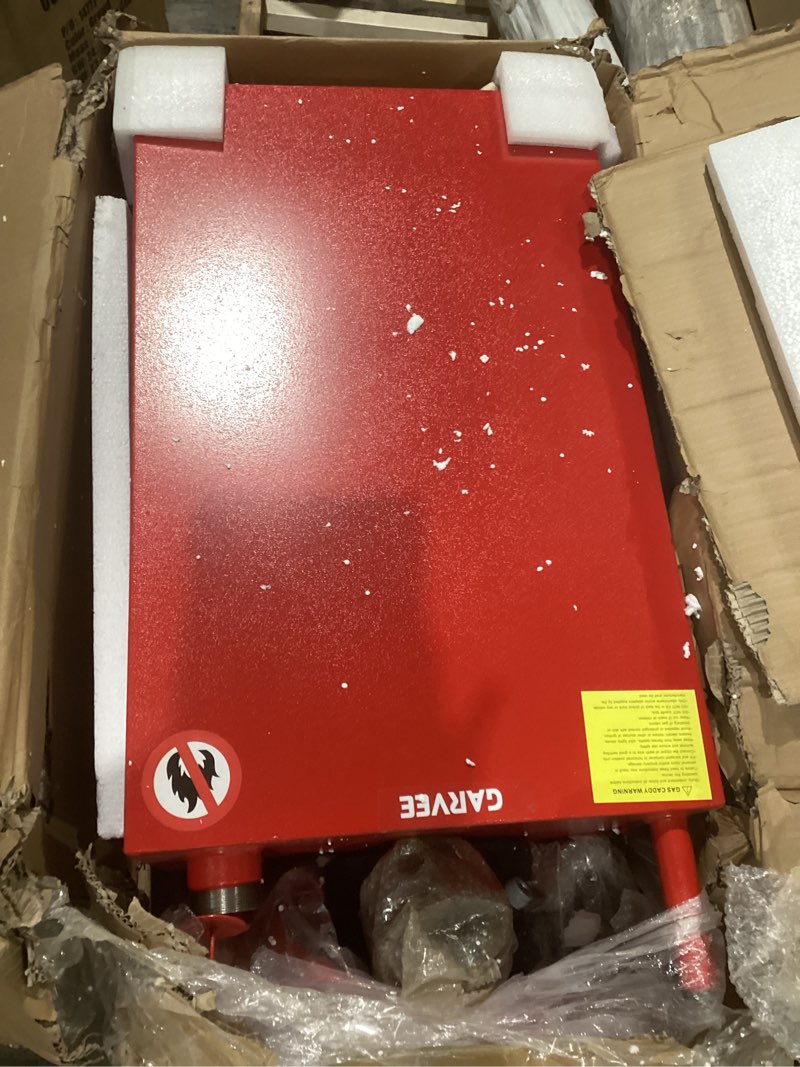 Condition photo showing New/Like New for 50 gallon fuel caddy with manual transfer pump, mobile fuel transfer can on 4 wheels for gasoline & 