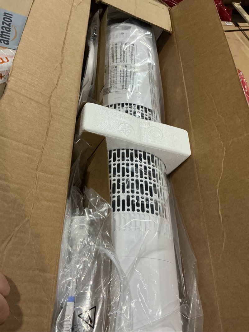 Condition photo showing As Is for LEVOIT Tower Fan for Bedroom, Standing Fan with 28dB Quiet for Sleep, Remoter, 12H Timer, 25ft/s Velocity, 5 Speeds, 4 Modes, 90° Oscillation for Home, Office, Indoor, Bladeless 36 inch, White