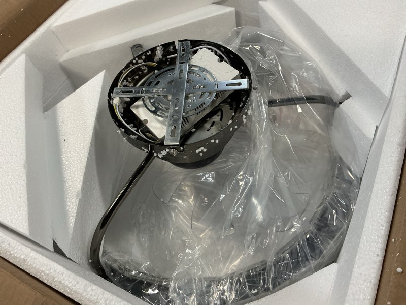 Condition photo showing Good Condition for Ceiling Fan with Lights and Remote -Low Profile 20" Flush Mount Ceiling Fans, Crystal Fandelier 6-SpeedDimmable LED 3000K-6000K for Bedroom(Black)