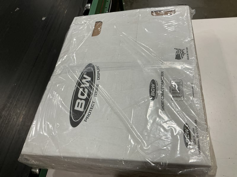 Condition photo showing New/Like New for bcw short comic storage box -10 ct | white corrugated paper, 200 lb. test strength | stackable, holds 150-175 current and silver age comics | comic storage for collectible comics | assembly required