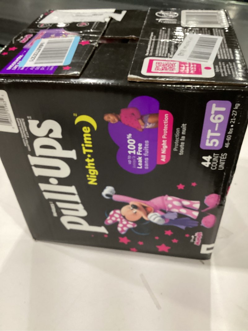 Condition photo showing New/Like New for Pull-Ups Girls' Night-Time Potty Training Pants, Size 5T-6T Overnight Training Underwear (46-60 lbs), 44 Ct
