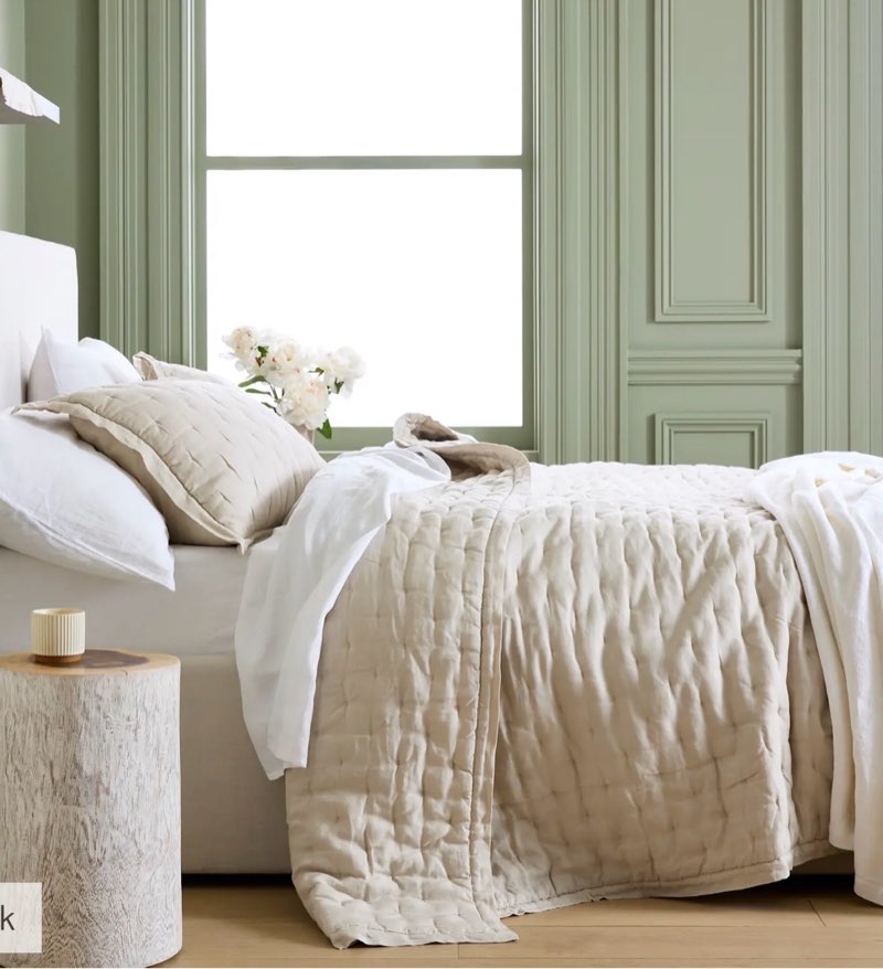 quince european linen dream quilt set king/cal king 