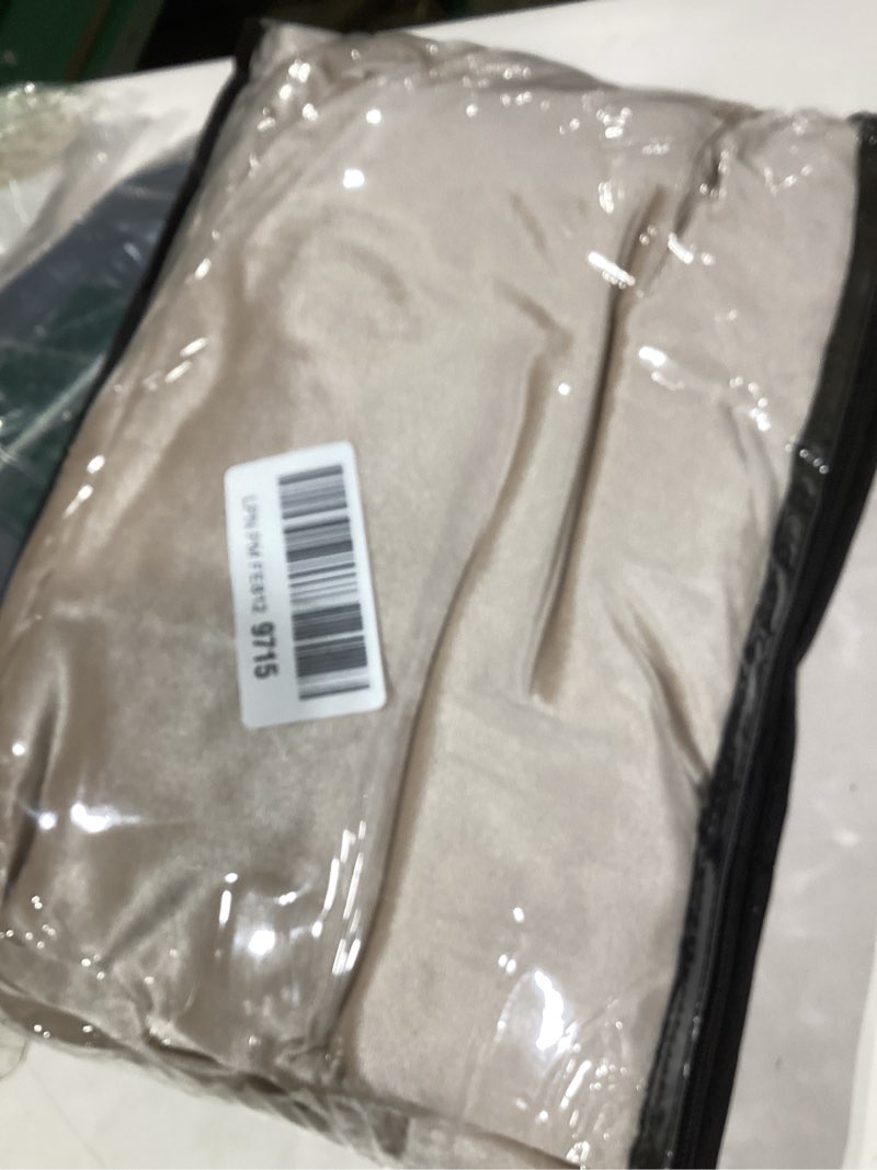 Condition photo showing Good Condition for PRIMROSE Champagne Beige Curtains 108 inches Long 2 Panels Luxury Blackout Curtains for Bedroom Living Room Darkening Thermal Insulated Modern Rod Pocket Window Drapes Beige/Champagne 52"W x 108"L (Pack of 2)