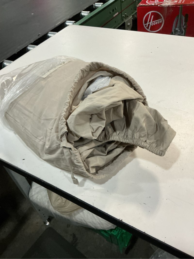 Condition photo showing Good Condition for organic crisp percale fitted sheet set, king, dove