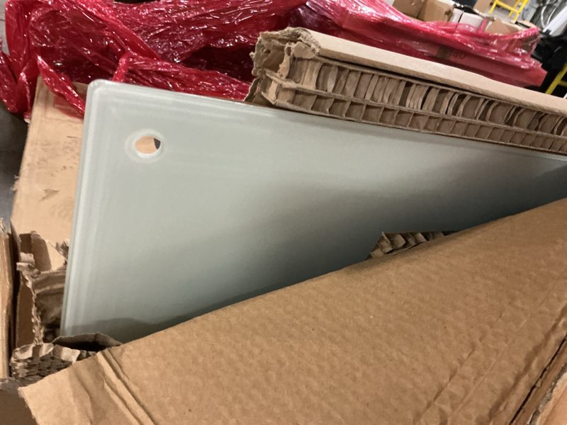 Condition photo showing New/Like New for Glass Dry Erase Board, 48 x 36 Inches Magnetic Glass Whiteboard for Wall, 4' x 3' Frameless Board for Office, Home, School White 48"W x 36"H