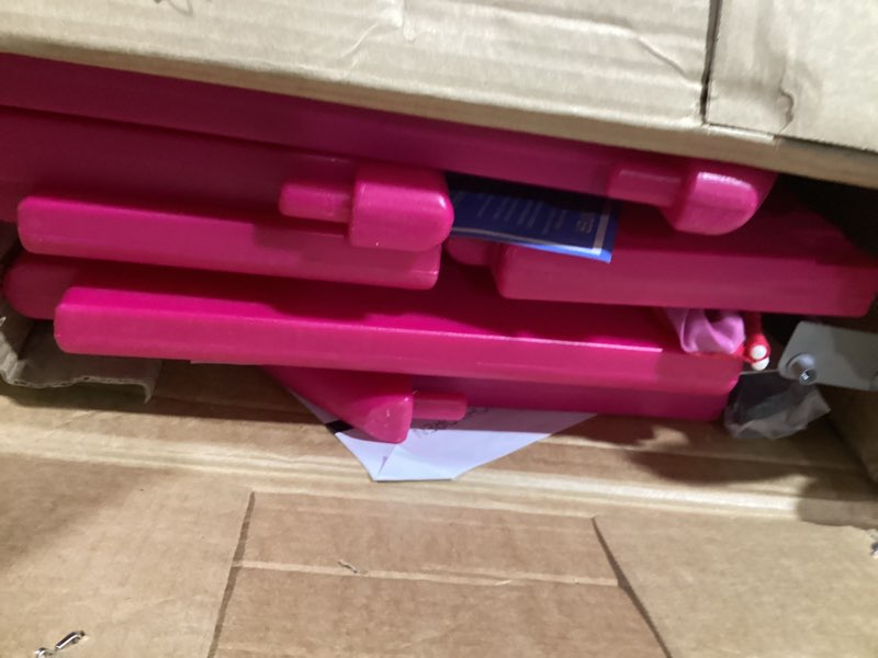 Condition photo showing As Is for delta children - disney minnie mouse plastic sleep and play toddler bed with tent, pink minnie mouse toddler bed