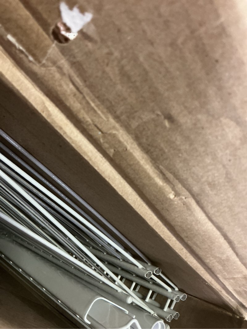 Condition photo showing Good Condition for ClosetMaid ShelfTrack Wire Closet Organizer System, Adjustable from 5 to 8 Ft., with Shelves, Clothes Rods, Hardware, Durable Steel, White White 5 to 8 ft Organizer