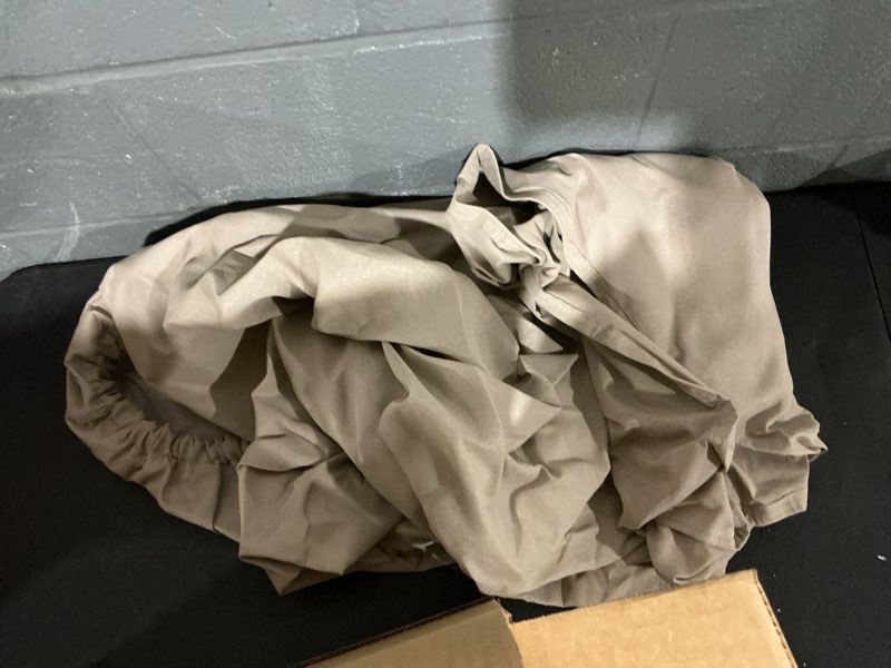 Condition photo showing As Is for style selections tan polyester patio furniture cover for loveseat