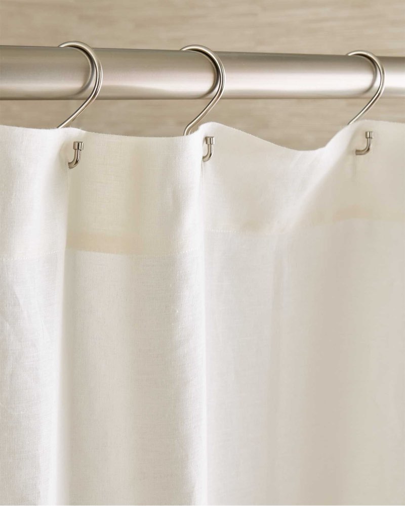 european linen shower curtain ivory