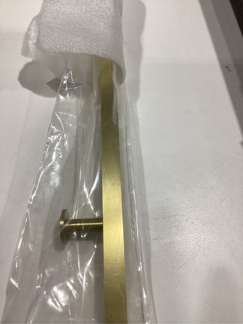 Condition photo showing Good Condition for qogrisun 1-pack solid brass cabinet handles, gold square t bar cabinet pulls,18 inch hole center for kitchen dresser drawer cupboard, brushed brass finish 18-inch hole centers 1
