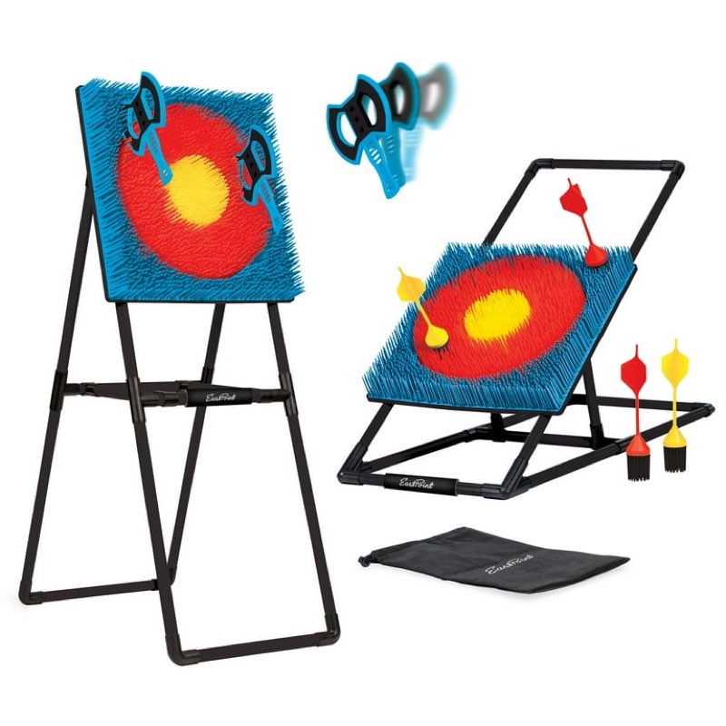 eastpoint sports axe throwing & lawn darts target game set, includes 3 axes & 4 darts - 44 in. high