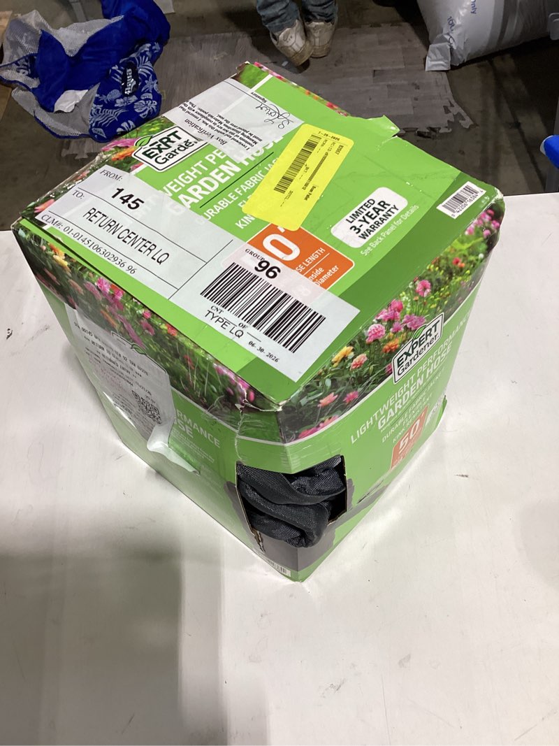 Condition photo showing As Is for expert gardener lightweight performance 50 ft garden hose