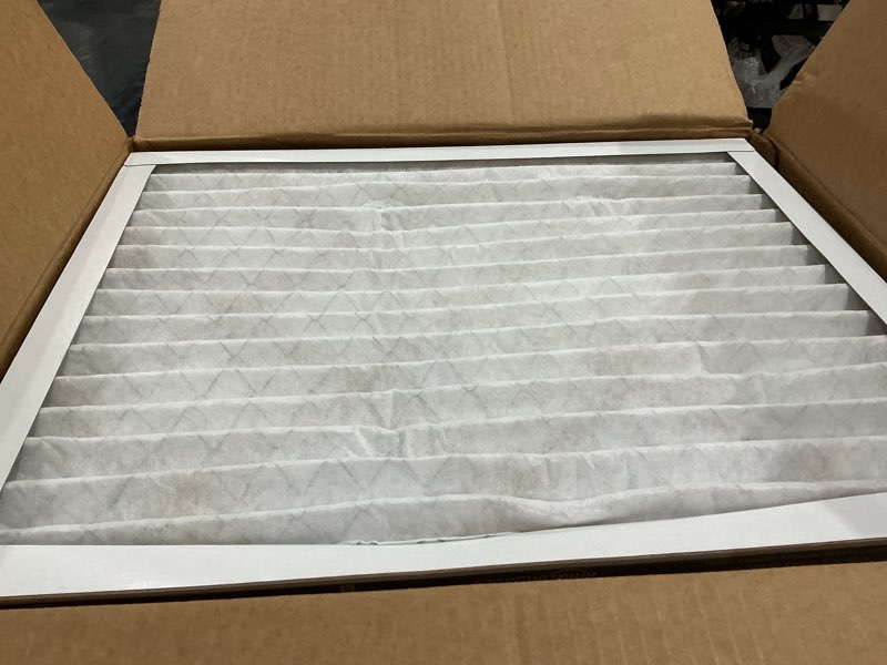 Condition photo showing New/Like New for amazon basics 16x20x1 air filter 6-pack, merv 8 ac furnace filters, allergy control, removes dust, lint and pollen, electrostatic (actual size: 15.75" x 19.75" x 0.75")