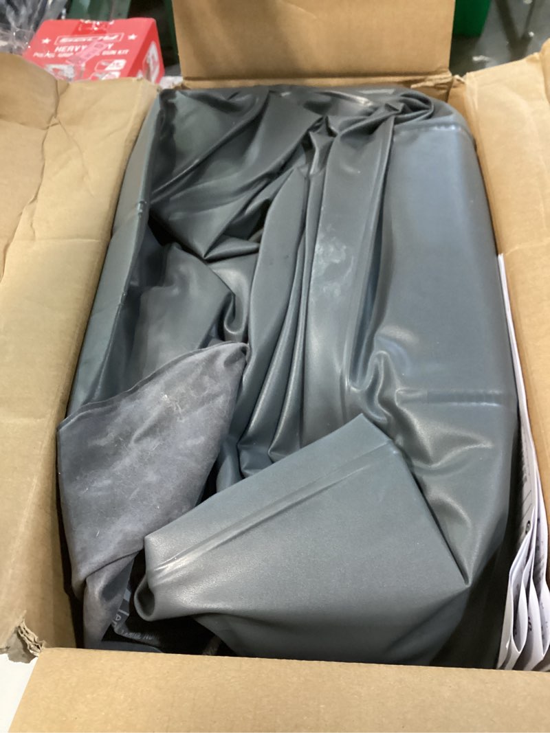 Condition photo showing As Is for intex twin size air mattress, 18in height, built-in pump, dura-beam deluxe comfort-plush - portable inflatable blow-up bed for camping, travel, guests 18" grey twin