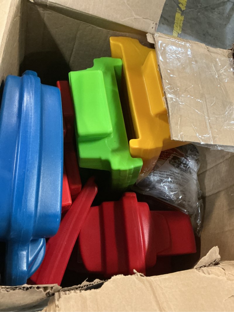 Condition photo showing As Is for step2 up & down roller coaster toy for kids, ride on push car, indoor/outdoor playset, toddlers ages 2-5 years old, compact storage, max weight 50 lb., multicolor