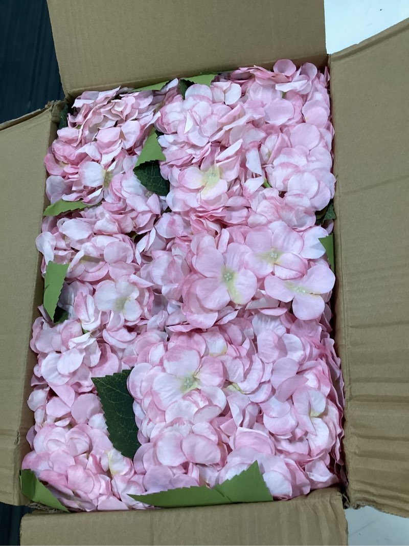 Condition photo showing Good Condition for flower table centerpieces - set of 6 floral arrangement artificial wedding hydrangeas floral arrangement with rustic metal vase for bridal tea party event decorations - pink pink set of 6 floral arrangement
