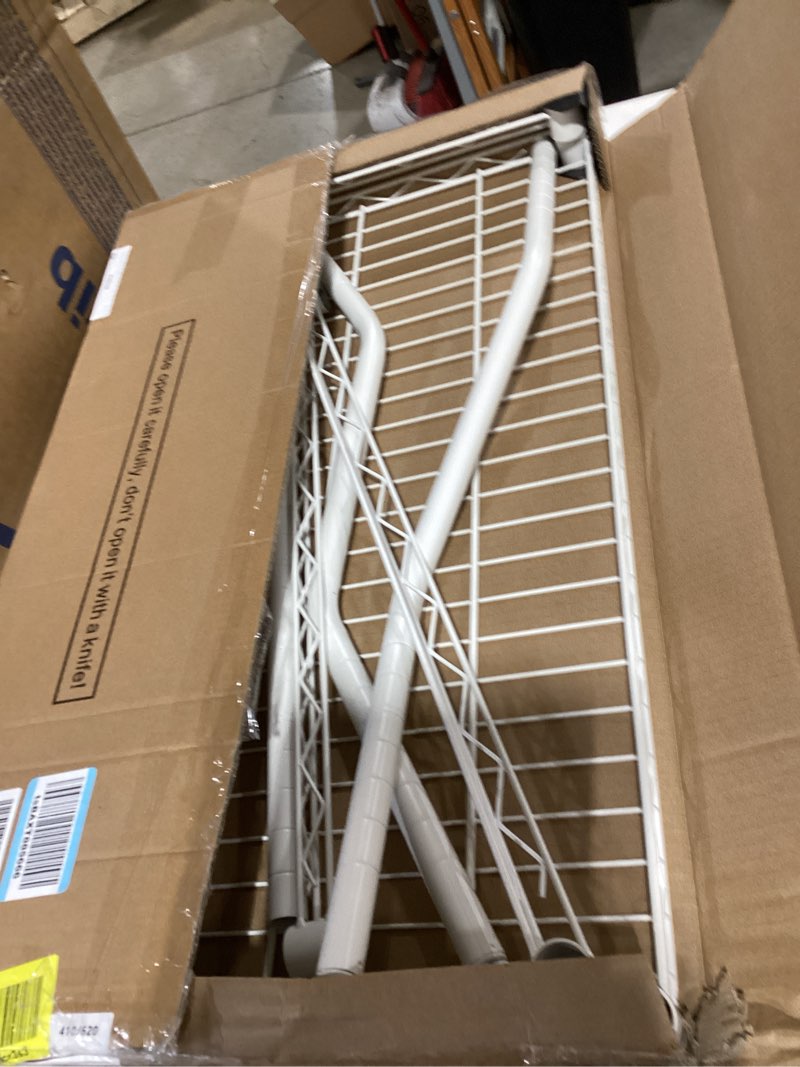 Condition photo showing New/Like New for ulifhome u16 upgraded washer dryer stacking rack for narrow laundry room and bathroom, metal over washer and dryer storage shelves for saving space, 29.5" w x 23.6" d x 53.1" h, white