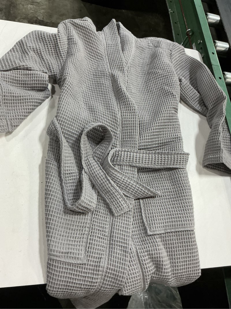 Condition photo showing Good Condition for organic turkish waffle robe long length, s, grey