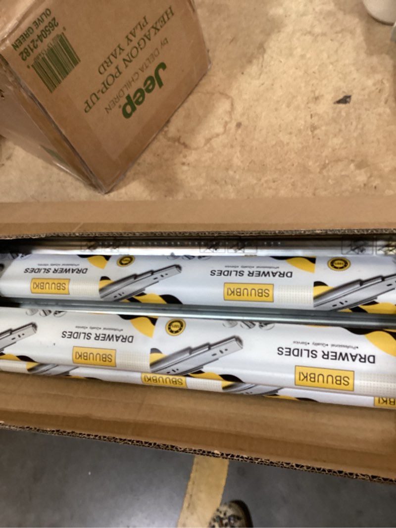 Condition photo showing New/Like New for 20 inch ball bearing drawer slides 6 pairs (12pcs) - 100lb capacity, full extension side mount slides for kitchen cabinets, wardrobes, office furniture (silver 20inch) silver 20 inch