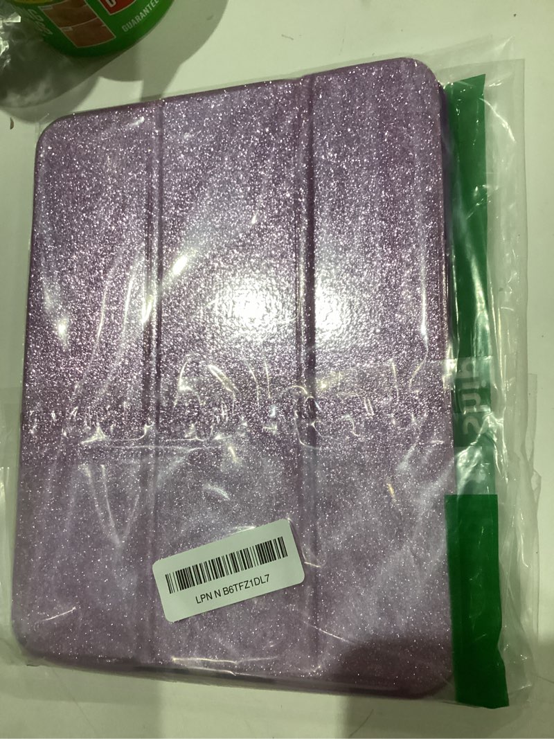 Condition photo showing Good Condition for infiland compatible with ipad a16 11th generation 11 inch 2025 case, ipad case 10th generation 10.9 inch, glitter cover with sparkly clear back, pencil holder, for kids girls (pale violet)