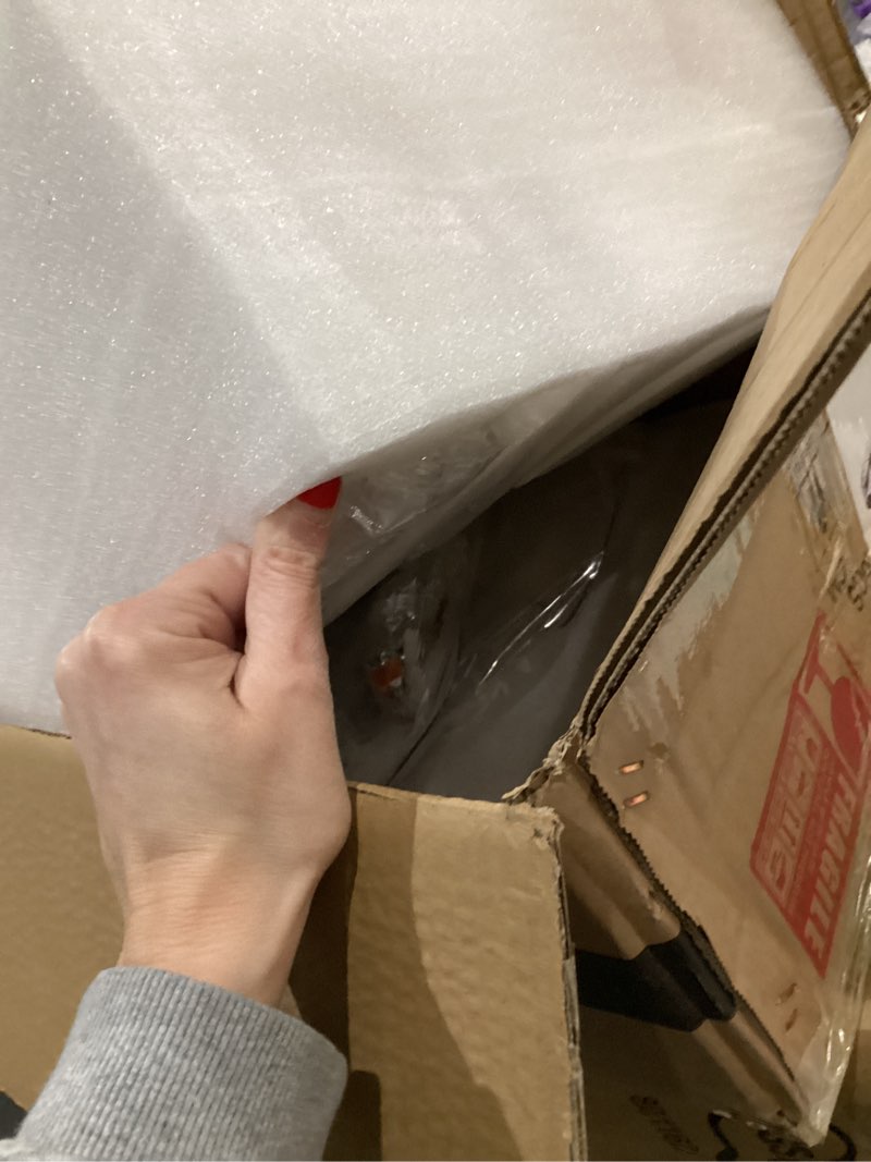 Condition photo showing As Is for Finktonglan 20" Crystal Flush Mount Ceiling Fan with Light, Gold, Low-Profile Enclosed Fandelier, App/Remote Dimmable 3000–6500K, Reversible Quiet Motor, 6 Speeds, Timer