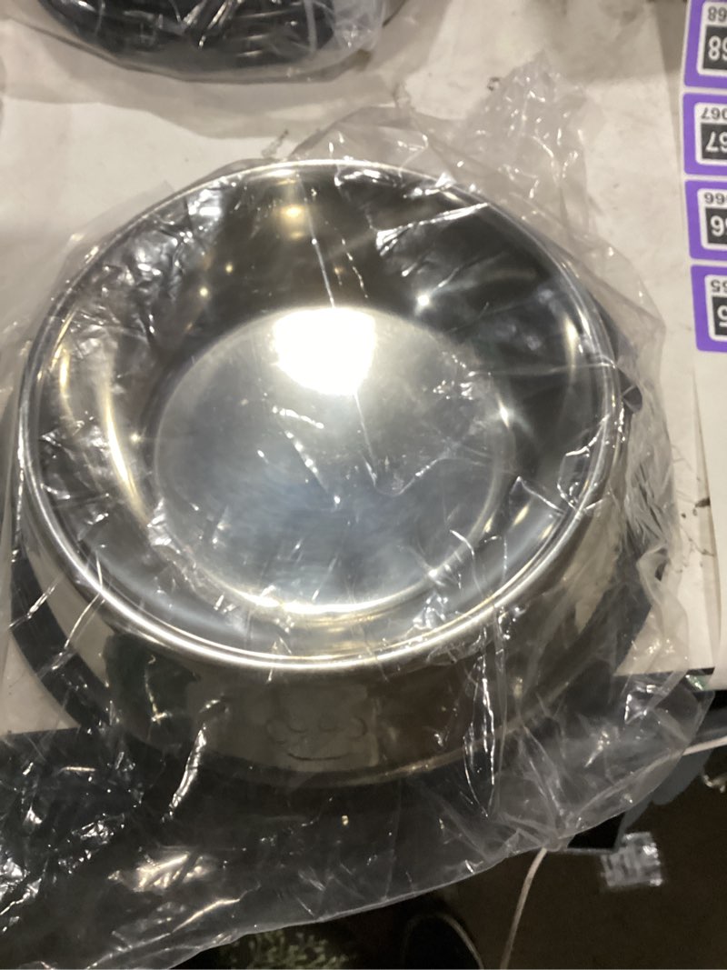 Condition photo showing New/Like New for yudansi 2 stainless steel dog bowls, dog feeding bowls for large dogs, anti-turnover pet dish with rubber base, medium and large pet feeder food water plate (xl-51oz)