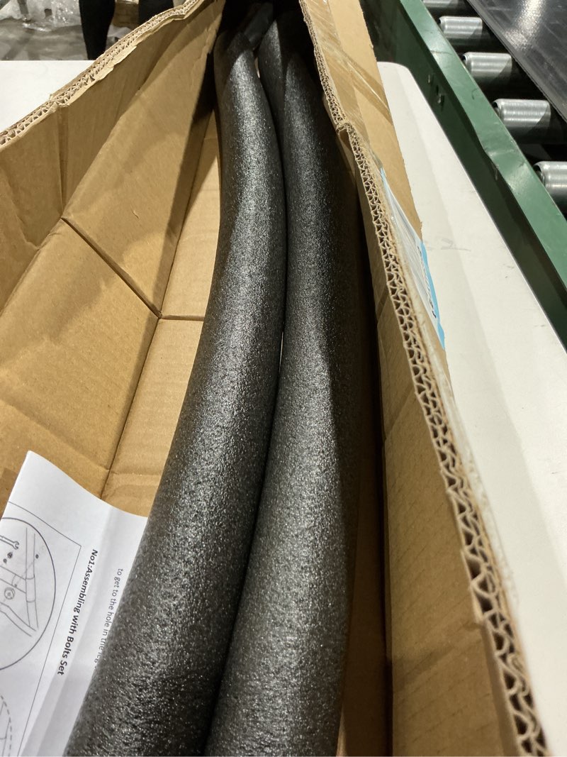 Condition photo showing Good Condition for 2 sets trampoline curved lower enclosure poles fit for 12-16ft trampoline frame, lower net pole replacemnet with foam cover padding, hardwares-2 style