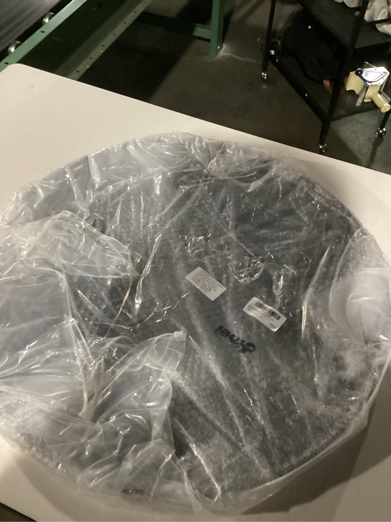 Condition photo showing Good Condition for Jinei Large Round Serving Tray 24 x 24 Inch Black Solid Wood Tea Tray for Ottoman for Home, Office, Tea House, Bar, Food, Snack, Table, Breakfast Serve, Decorative