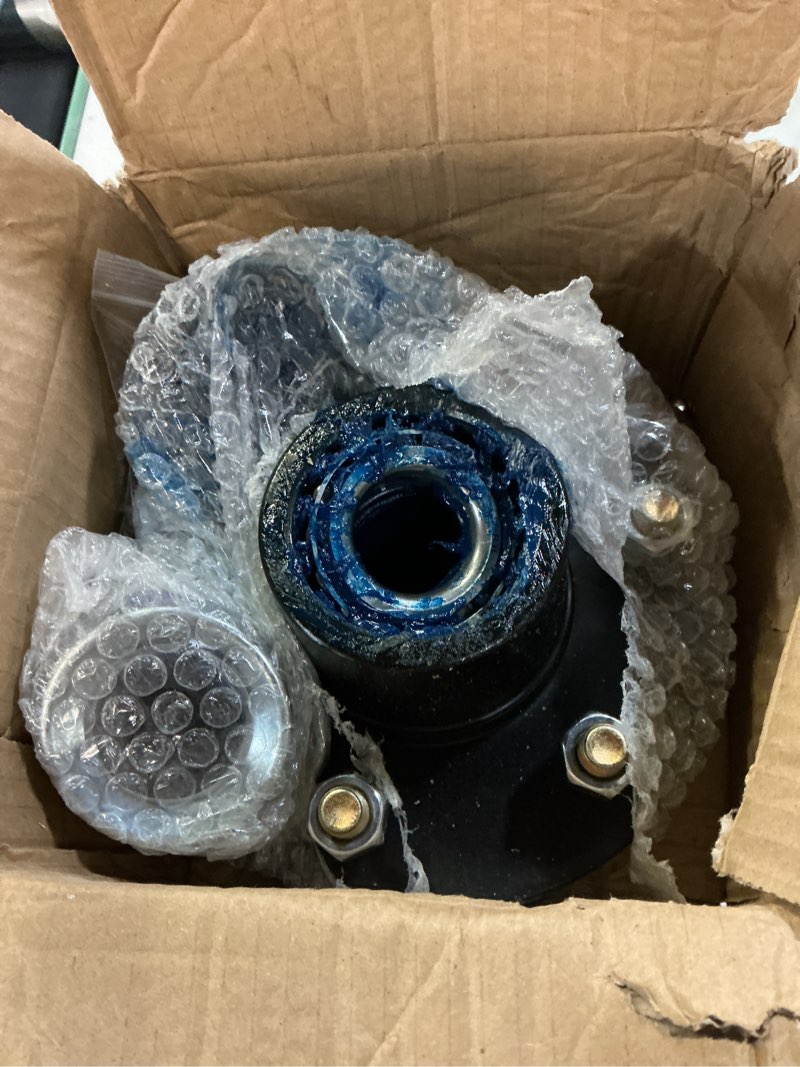 Condition photo showing As Is for 1 set 6 on 5.5'' trailer hub kit for 5200-6000 lbs 1.25'' to 1.75'' #42 tapered spindle, pre-lubricated 25580 15123 bearings 6x5.5 pattern trailer idler hub 6 lug bolt trailer wheel hub kits 6x5.5'' hub kit - 1 hub