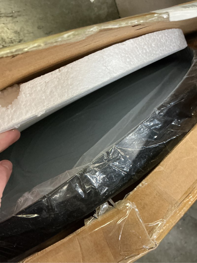 Condition photo showing As Is for Arched Mirror 22"x30",Bathroom Mirror, Wall Mounted Vanity Mirror with Arch Metal Frame for Bathroom, Over Sink, Bedroom, Living Room, Deep Frame, Black 22"L x 30"W Deep Frame Black