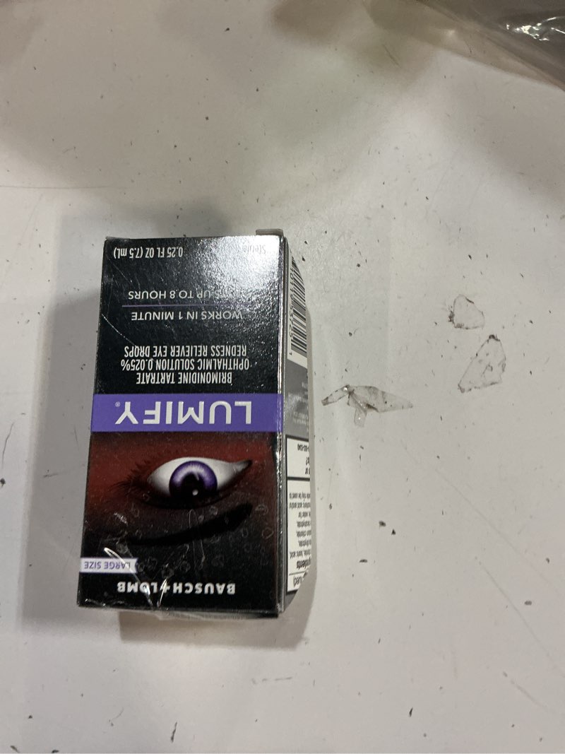 Condition photo showing New/Like New for (01/2028)lumify eye drops for red eyes, redness reliever for brighter looking eyes, works in 1 minute & lasts up to 8 hours, eye drops, 0.25 fl oz (7.5ml)