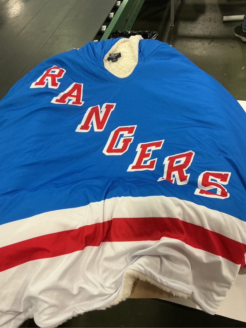 Condition photo showing As Is for FOCO NHL Unisex-Adult NHL Reversible Oversized Sherpa Hoodie Sweatshirt Hoodeez New York Rangers One Size Gameday(Size OS)