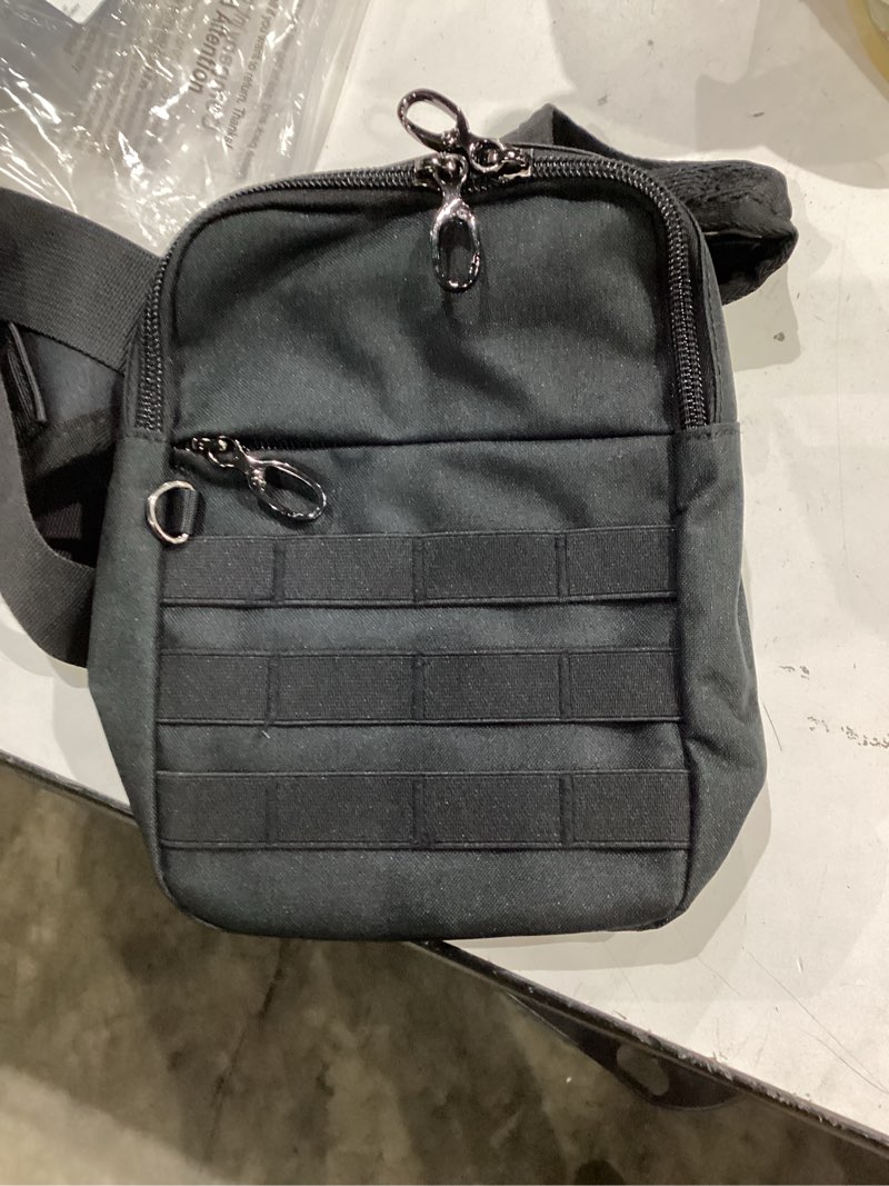 Condition photo showing Good Condition for vadoo small sling bag for men, tactical crossbody bag with zipper lock, rfid and molle system for travel work outdoor(black)