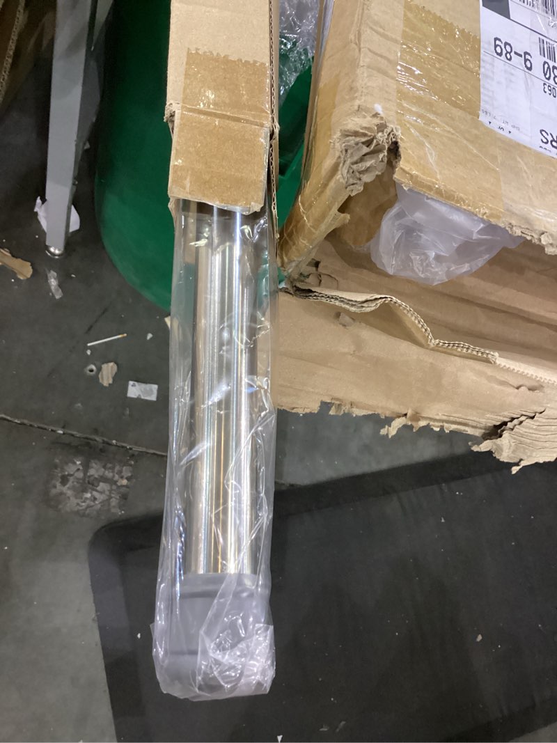 Condition photo showing As Is for Shower Curtain Rod 56-104 Inch, 1" Diameter Spring Long Adjustable Tension Curtain Rods for Bathroom Windows Closet No Drilling No Rust No Assembly, Silver Silver 56-104Inch, No Assembly