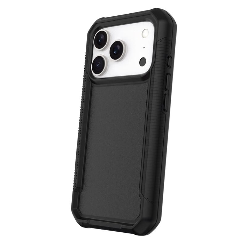 onn magsafe compatible rugged phone case for iphone 17 pro - black