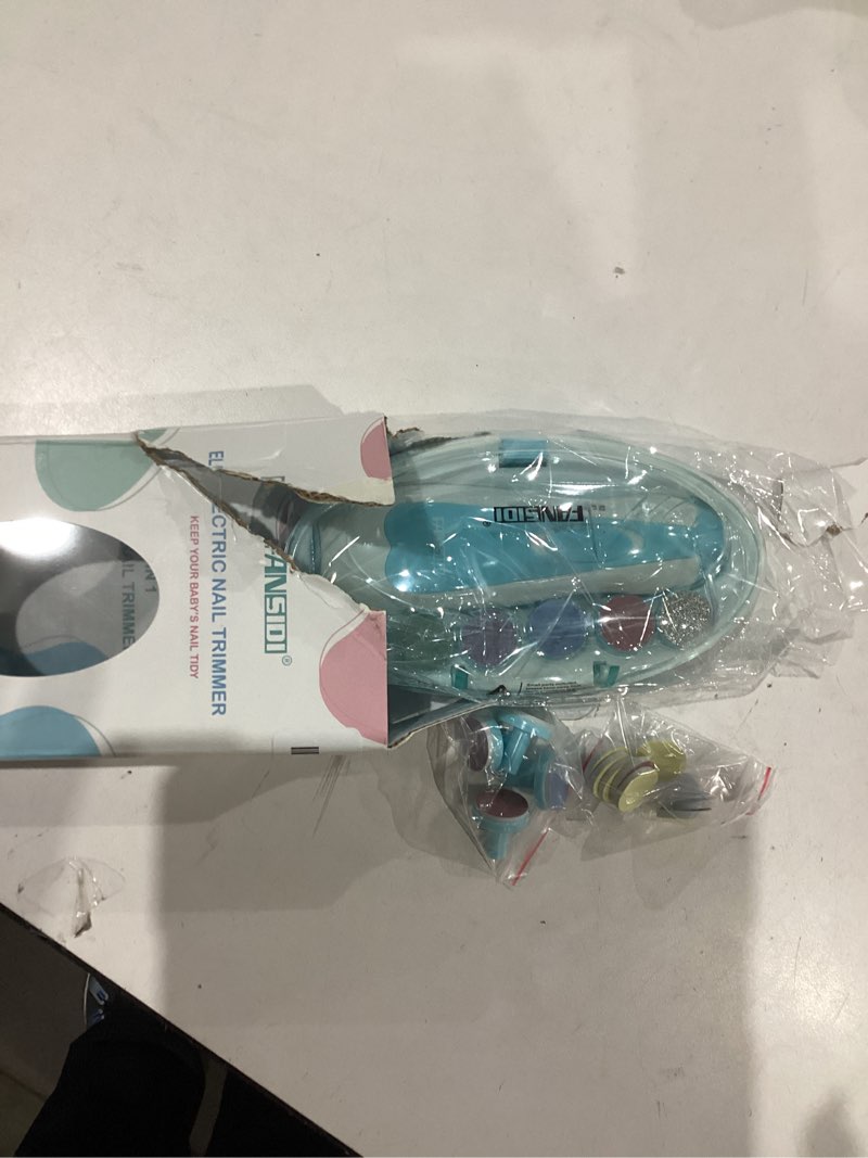 Condition photo showing Good Condition for Fansidi Upgraded Baby Nail Trimmer Electric | Easy & Safe Baby Nail File, Precise 4-Stage Gentle Nail Buffer + Nail Clippers for Newborn to Toddler, with 18 Grinding Heads & Soft LED Light, Blue